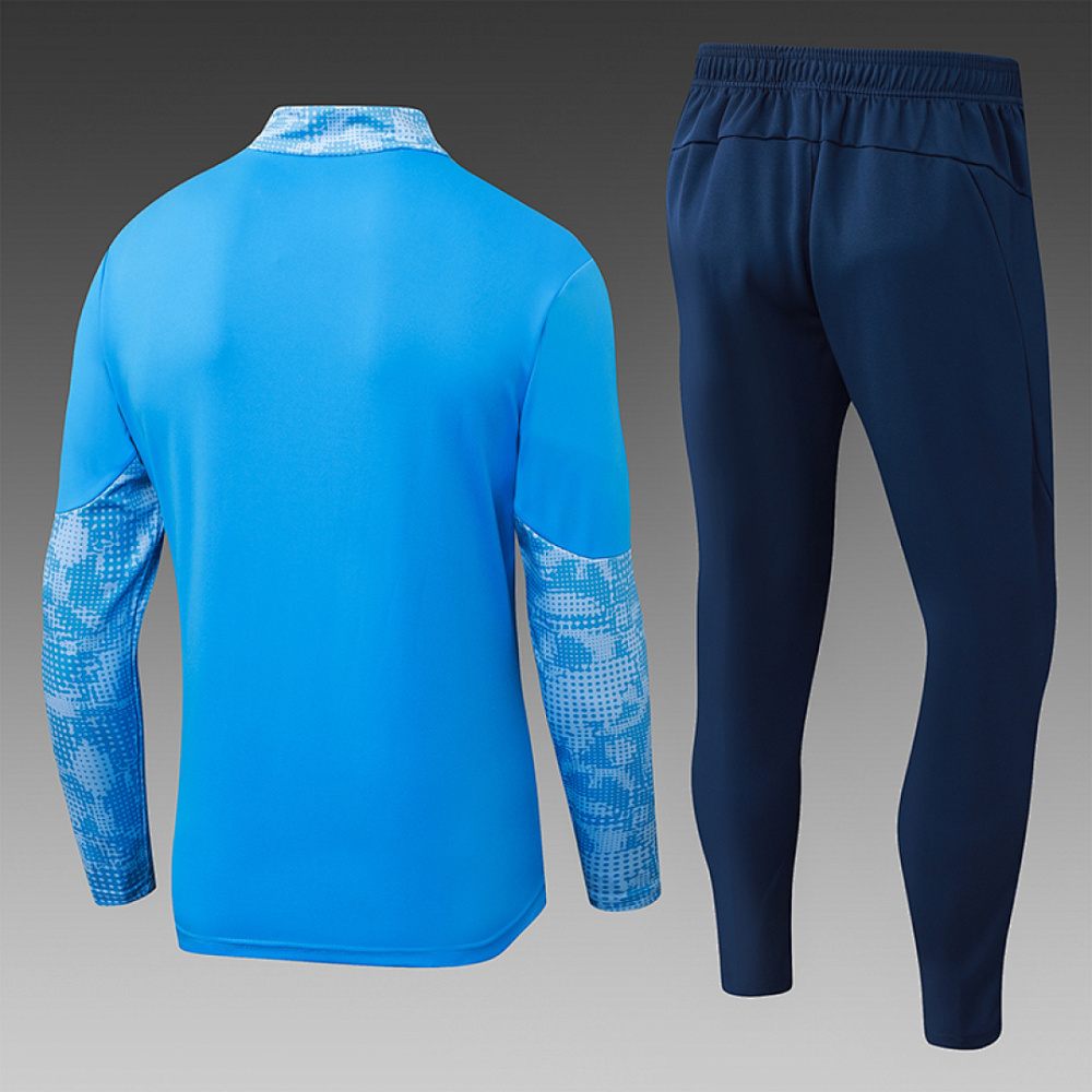 2025/2026 Manchester City Half-Pull Training Suit Bule Football Shirt 1:1 Thai Quality Set