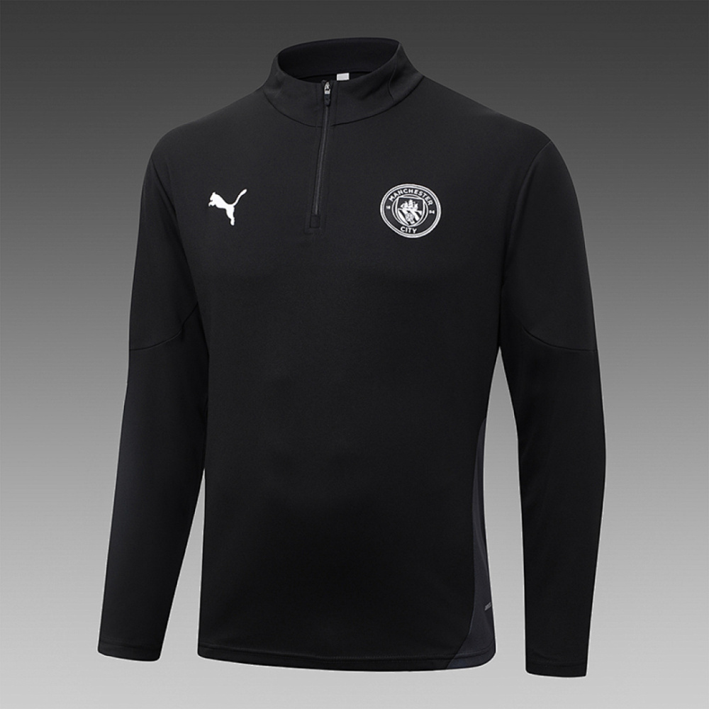 2025/2026 Manchester City Half-Pull Training Suit black Football Shirt 1:1 Thai Quality Set