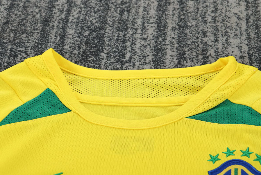 2002 Retro Long Sleeve Brazil Home Football Shirt 1:1 Thai Quality Kids Size