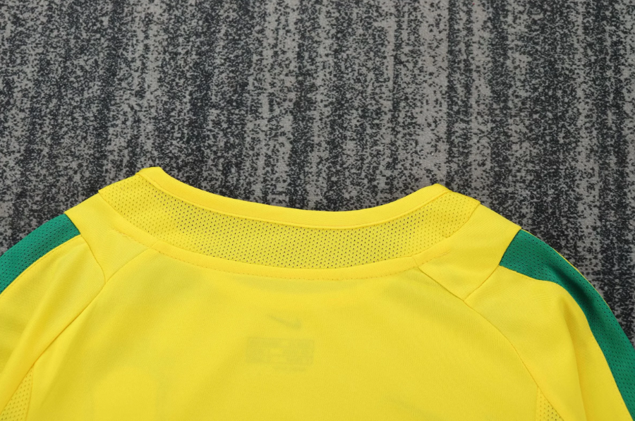 2002 Retro Long Sleeve Brazil Home Football Shirt 1:1 Thai Quality Kids Size