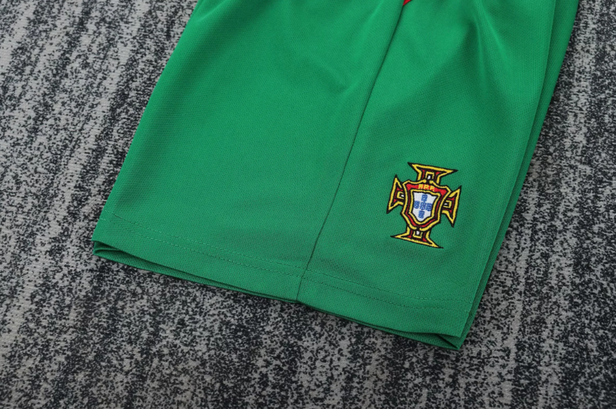 2004 Retro Long Sleeve Portugal Home Football Shirt 1:1 Thai Quality Kids Size