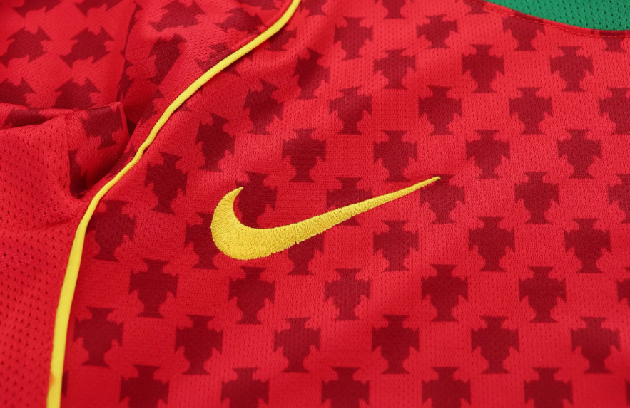2004 Retro Long Sleeve Portugal Home Football Shirt 1:1 Thai Quality Kids Size