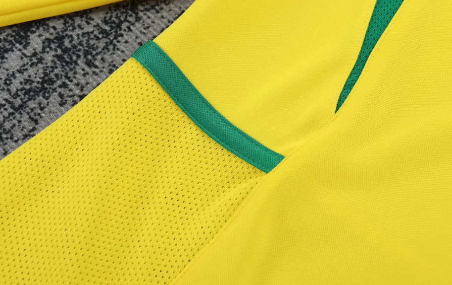 2002 Retro Long Sleeve Brazil Home Football Shirt 1:1 Thai Quality Kids Size