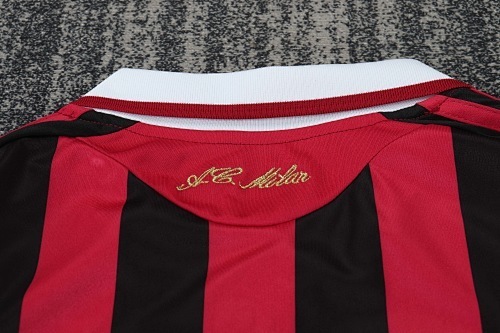 2009/2010 Long Sleeve Retro AC Milan Home Football Shirt 1:1 Thai Quality Kids Size