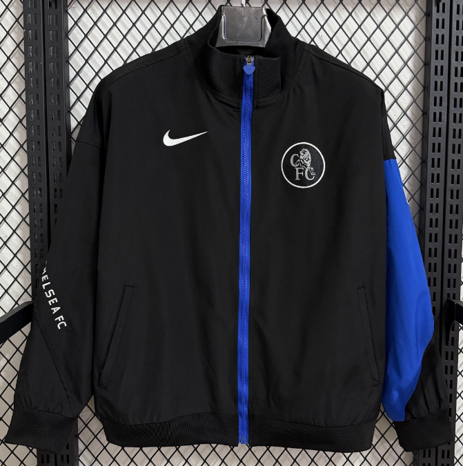 2025/2026 Chelsea Windbreaker Blue and Black Football Shirt 1:1 Thai Quality