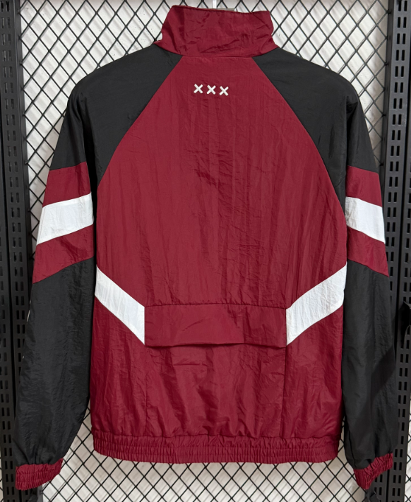 2025/2026 Ajax Jujube Red Windbreaker Football Jersey 1:1 Thai Quality