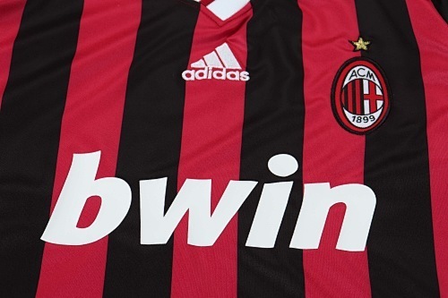 2009/2010 Long Sleeve Retro AC Milan Home Football Shirt 1:1 Thai Quality Kids Size