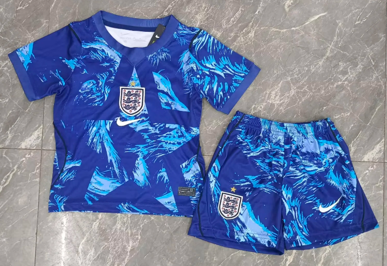 2026 England Goalkeeper Blue Football Shirt 1:1 Thai Quality Kids Size