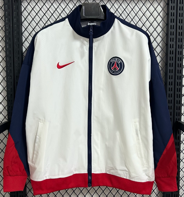 2025/2026 Psg Paris Saint-Germain White and Blue Windbreaker Football Shirt 1:1 Thai Quality
