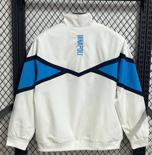 2025/2026 Napoli White and blue Windbreaker Football Shirt 1:1 Thai Quality