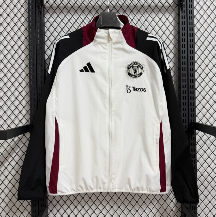 2025/2026 Manchester United Windbreaker Black and white 1:1 Thai Quality