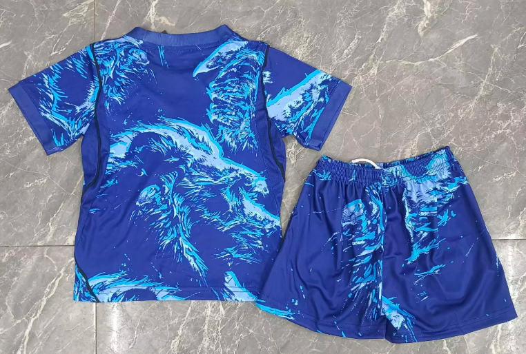 2026 England Goalkeeper Blue Football Shirt 1:1 Thai Quality Kids Size