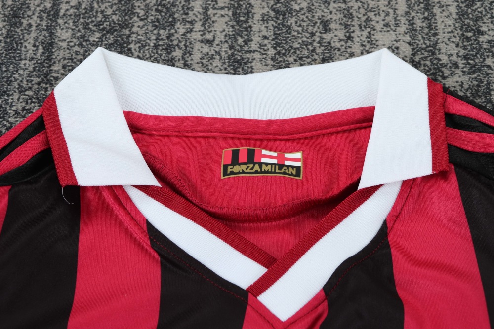 2009/2010 Long Sleeve Retro AC Milan Home Football Shirt 1:1 Thai Quality Kids Size