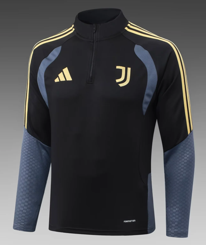 2026/2027 Juventus Half-Pull Training Suit Black Football Shirt 1:1 Thai Quality