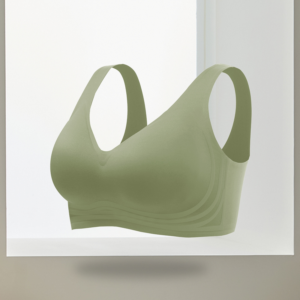 Hot Selling Seamless Comfortable Push up Womens Bra OEM ODM Lift Jelly Gel Soft Support Anti Sagging Sports Plus Size Bra Set