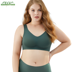 Wholesale Wireless Comfortable Push up Seamless Bra Breathable Padded Tank Top Style U Back Plus Size Bra for Daily Wear