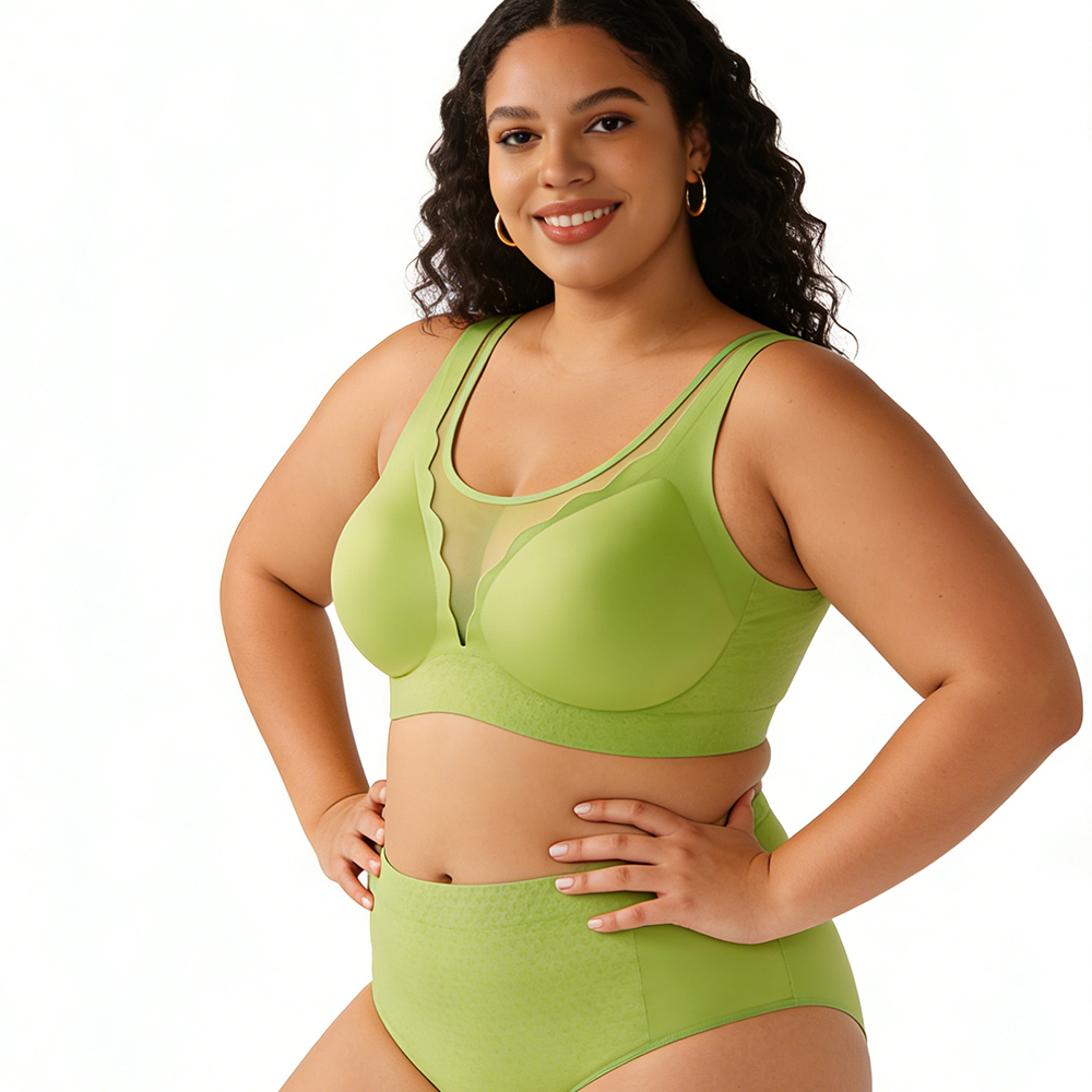 Wholesale Seamless Push up Full Coverage Cup Womens Bra OEM ODM Sexy Lace Neckline European American Style Plus Size Bra