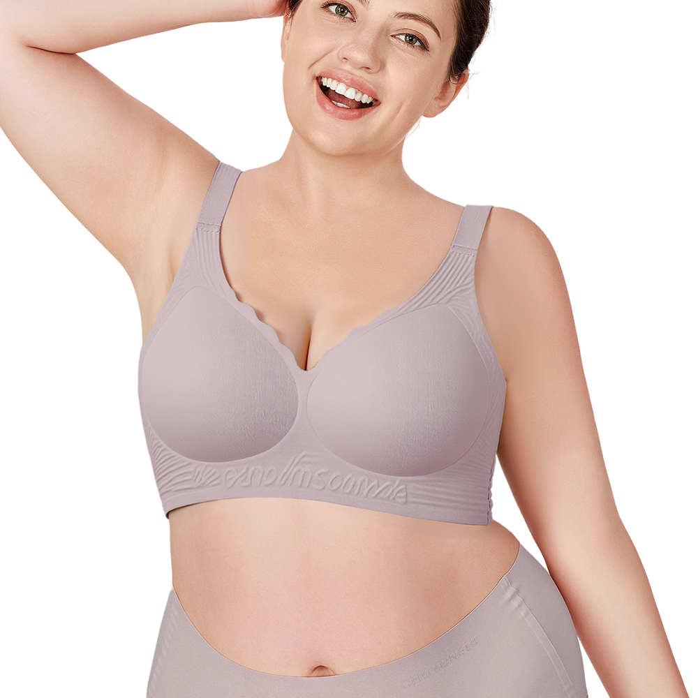 High Quality Seamless Comfortable Push up U Back Fixed Cups Womens Bra Fashionable Wave Desig Full Coverage Cup Plus Size Bra