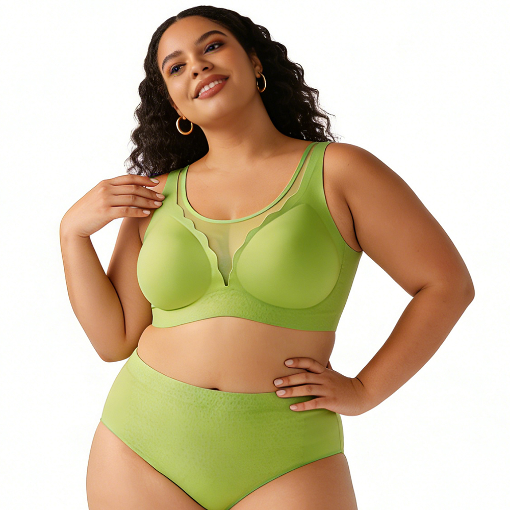 Wholesale Seamless Push up Full Coverage Cup Womens Bra OEM ODM Sexy Lace Neckline European American Style Plus Size Bra