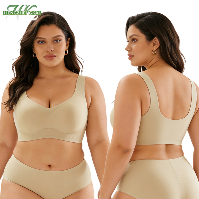High Quality Wireless Comfortable Push up Seamless Bra OEM ODM Tank Top Style Jelly Gel Soft Support Womens Plus Size Bra