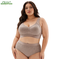 Wholesale Seamless Comfortable Push up Womens Lace Bra OEM ODM Wireless Soft Support Anti Sagging Tank Top Style Plus Size Bra