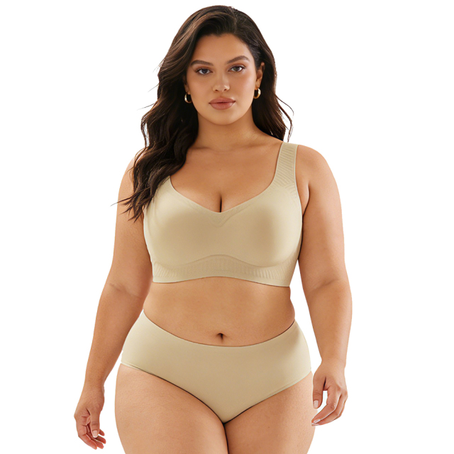 High Quality Wireless Comfortable Push up Seamless Bra OEM ODM Tank Top Style Jelly Gel Soft Support Womens Plus Size Bra