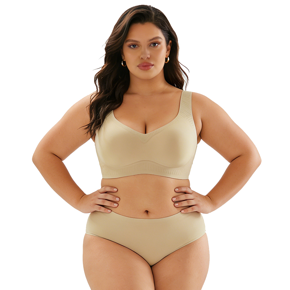 High Quality Wireless Comfortable Push up Seamless Bra OEM ODM Tank Top Style Jelly Gel Soft Support Womens Plus Size Bra