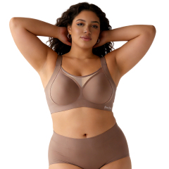 High Quality Wireless Comfortable Push up Fixed Cups Seamless Womens Bra Wholesale Full Coverage Cup Lace Neckline Plus Size Bra
