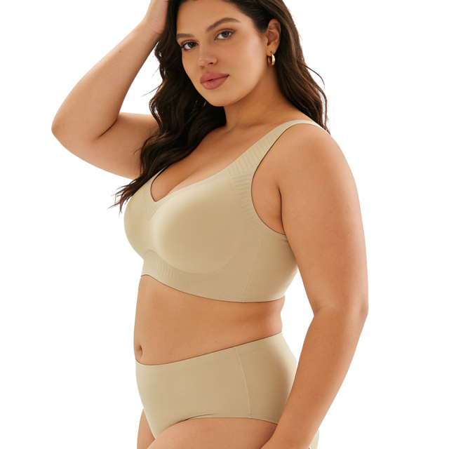 High Quality Wireless Comfortable Push up Seamless Bra OEM ODM Tank Top Style Jelly Gel Soft Support Womens Plus Size Bra