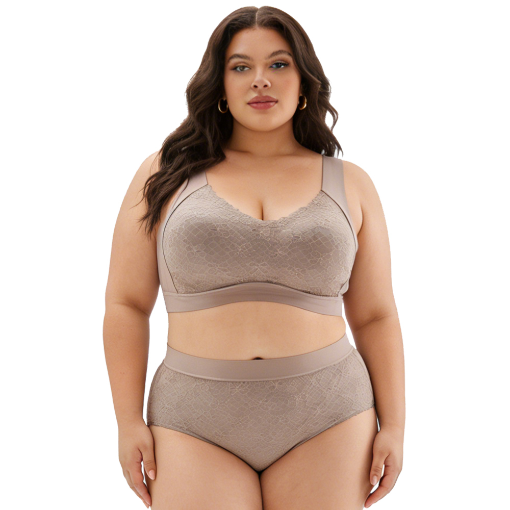 Wholesale Seamless Comfortable Push up Womens Lace Bra OEM ODM Wireless Soft Support Anti Sagging Tank Top Style Plus Size Bra