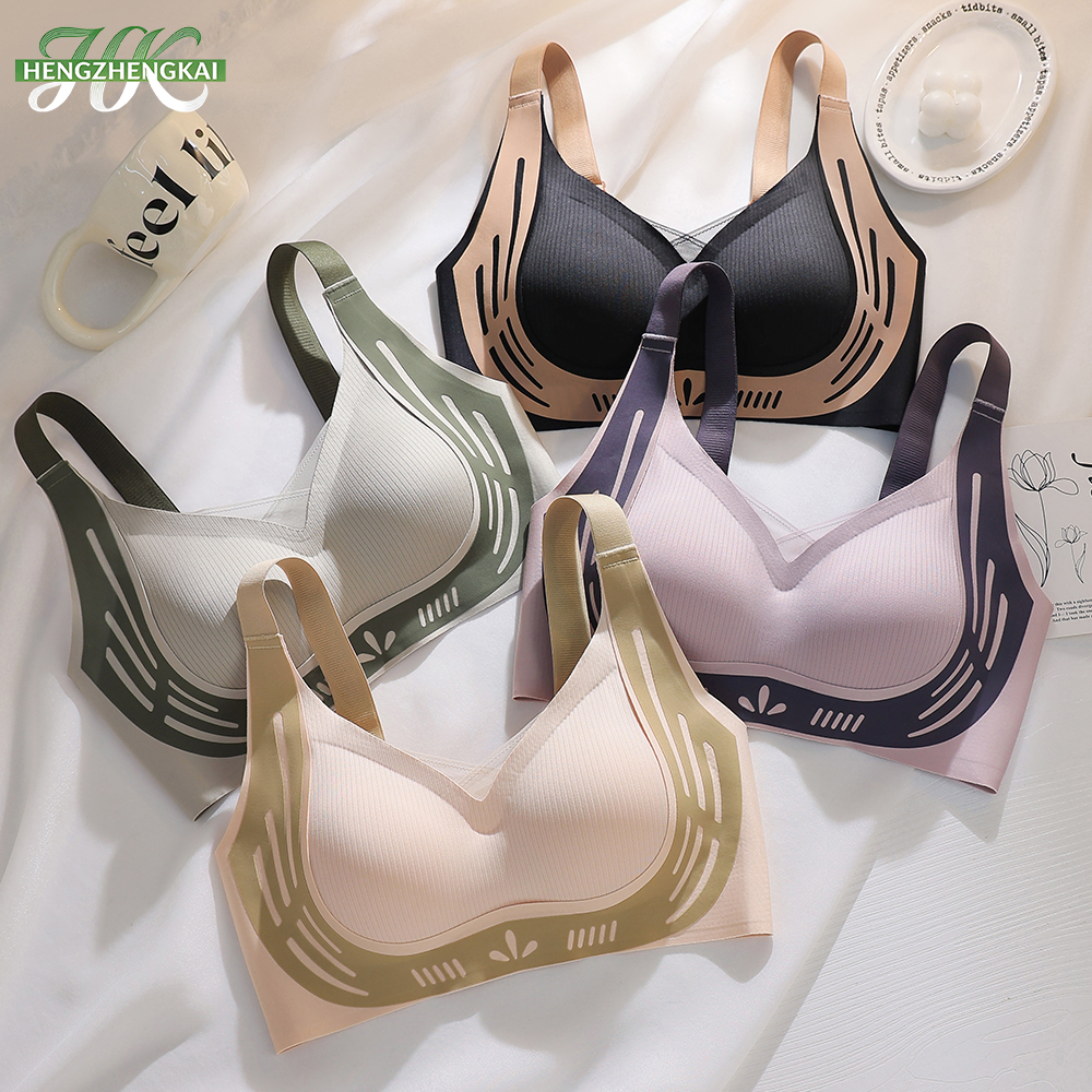 High Quality Comfortable Push up Wireless Womens Bra Wholesale Fixed Cups Lift Anti Sagging Sports Seamless Bra