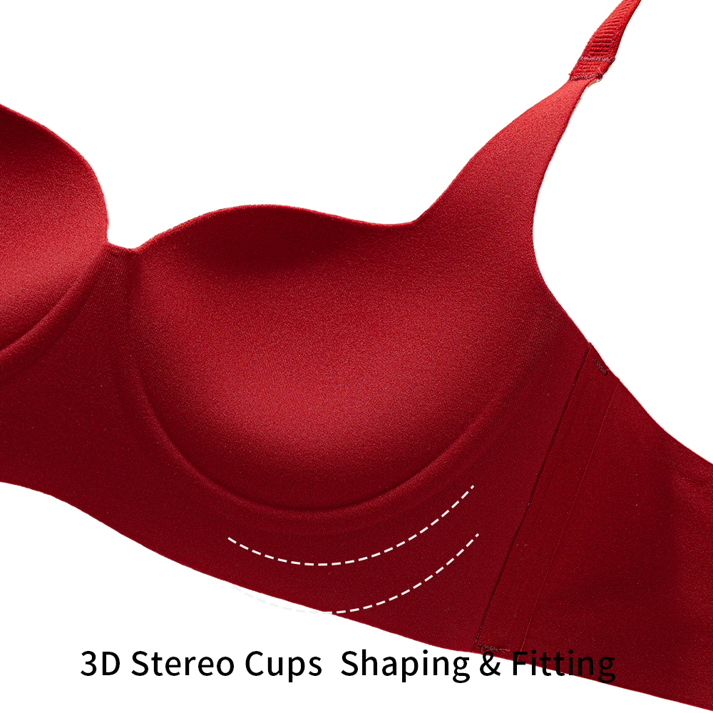 High Quality Seamless Push up Red Bra Suitable for Small Bust Types Bra Set Fashionable Red Plaid Christmas Exclusive Bra