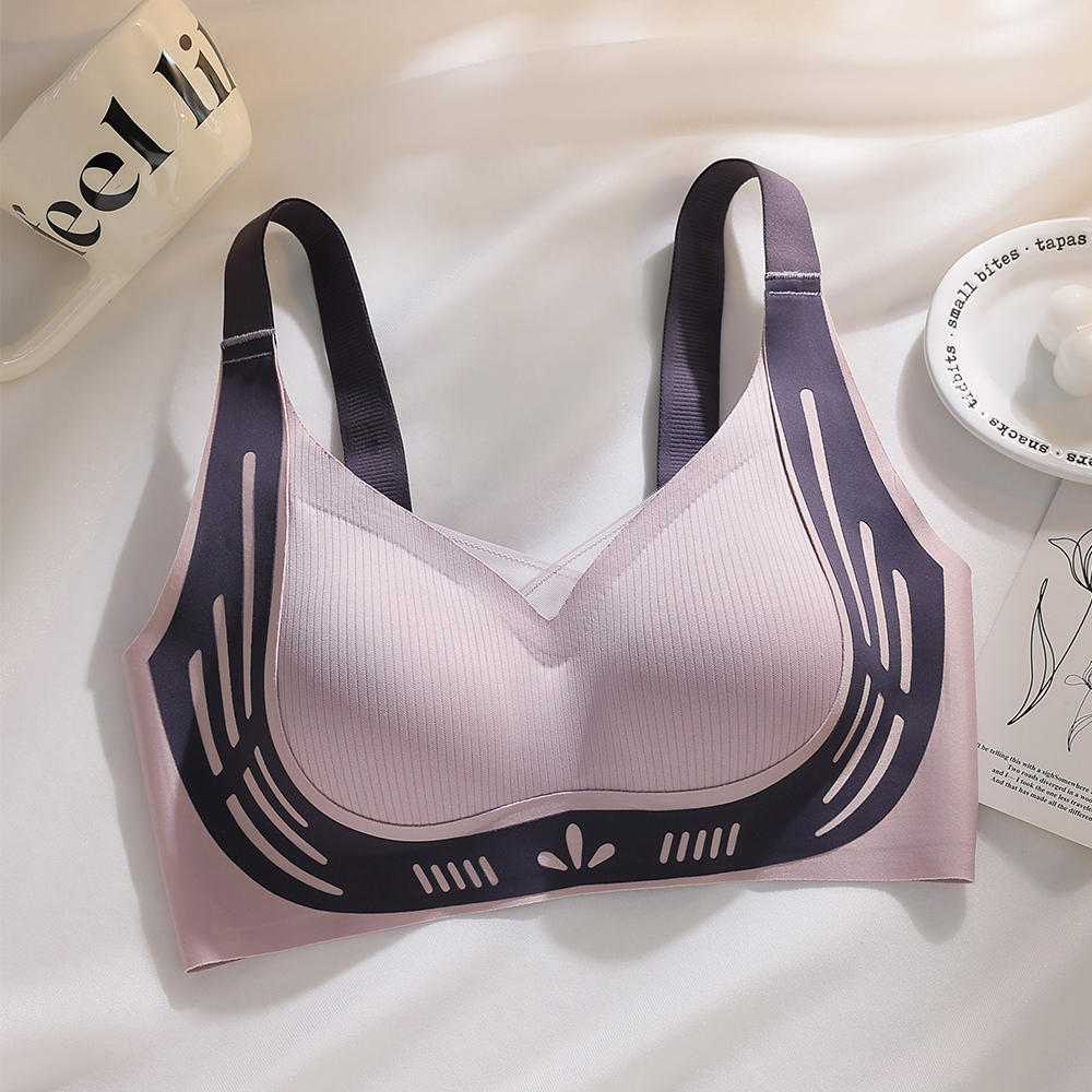 High Quality Comfortable Push up Wireless Womens Bra Wholesale Fixed Cups Lift Anti Sagging Sports Seamless Bra