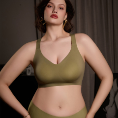 Wholesale Comfortable Breathable Push up Wireless Womens Bra OEM ODM Seamless Cross Back Beauty Back Plus Size Bra