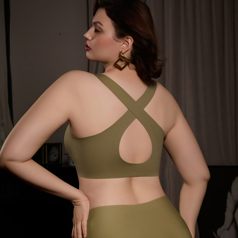 Wholesale Comfortable Breathable Push up Wireless Womens Bra OEM ODM Seamless Cross Back Beauty Back Plus Size Bra