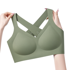 Wholesale Comfortable Breathable Push up Wireless Womens Bra OEM ODM Seamless Cross Back Beauty Back Plus Size Bra