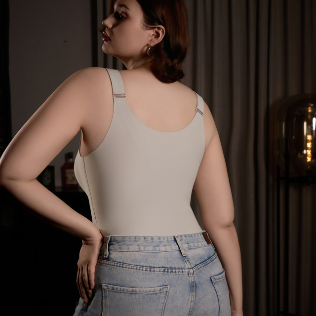 High Quality Comfortable Breathable Seamless Push up Womens Long Vest OEM ODM With Chest Pad Front Zipper Plus Size Bra