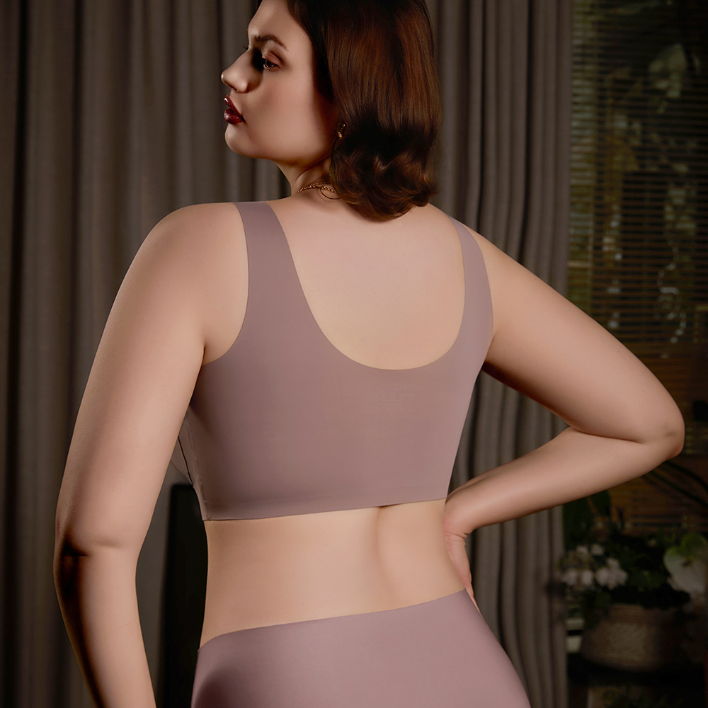 New Arrival Comfortable Push up Tank Top Style Wireless Womens Bra OEM ODM Fixed Cups Seamless U Back Plus Size Bra