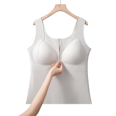 New Arrival Comfortable Push up With Chest Pad Seamless Womens  Long Vest Wholesale Front Zipper Plus Size Bra