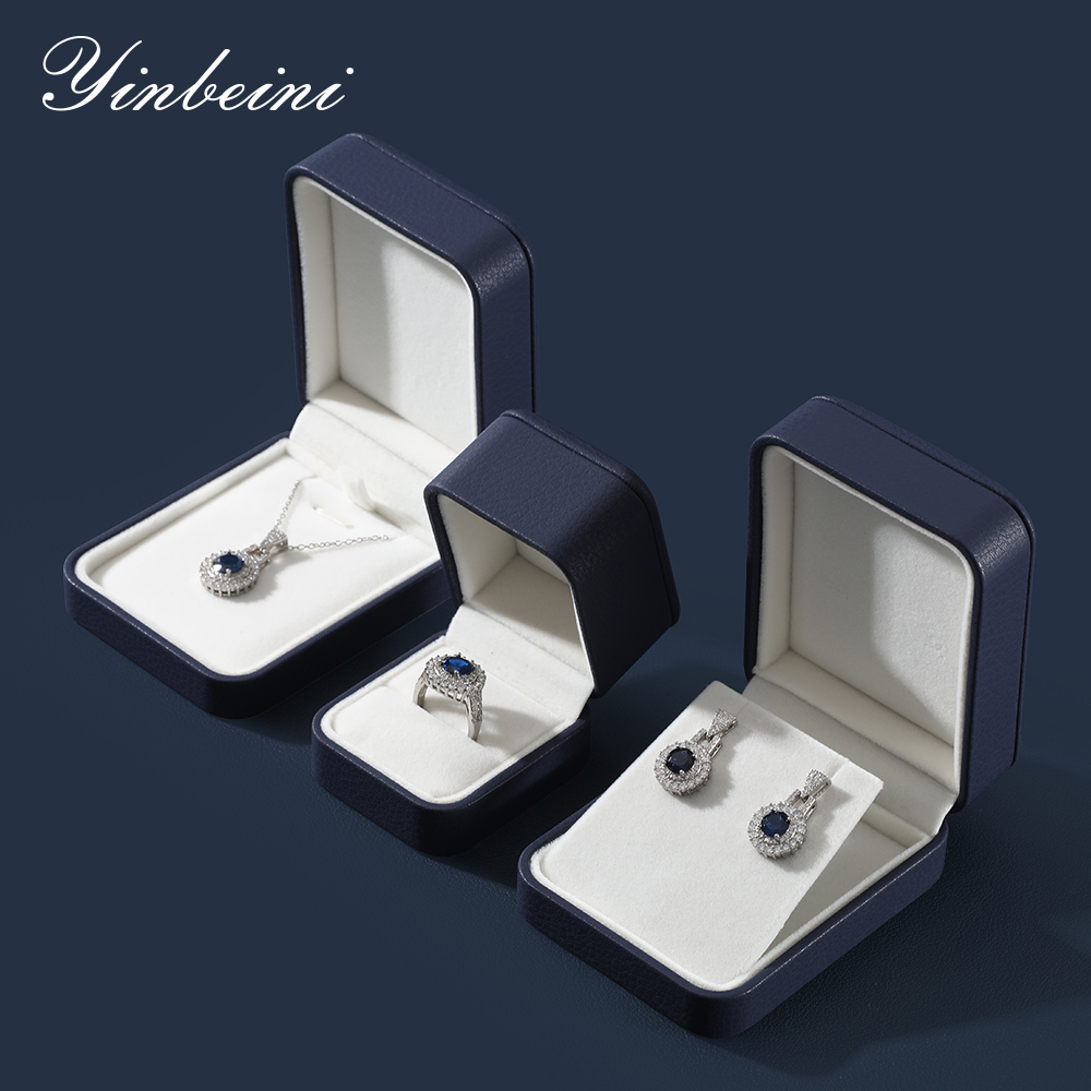 Yinbeini Wedding Ring Box Bracelet Box Long Necklace Earrings Storage Box PU Leather Jewelry Display Organizer Gift Proposal Box H002