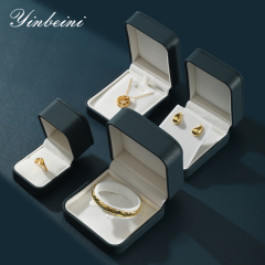 Yinbeini Wedding Ring Box Bracelet Box Long Necklace Earrings Storage Box PU Leather Jewelry Display Organizer Gift Proposal Box H002