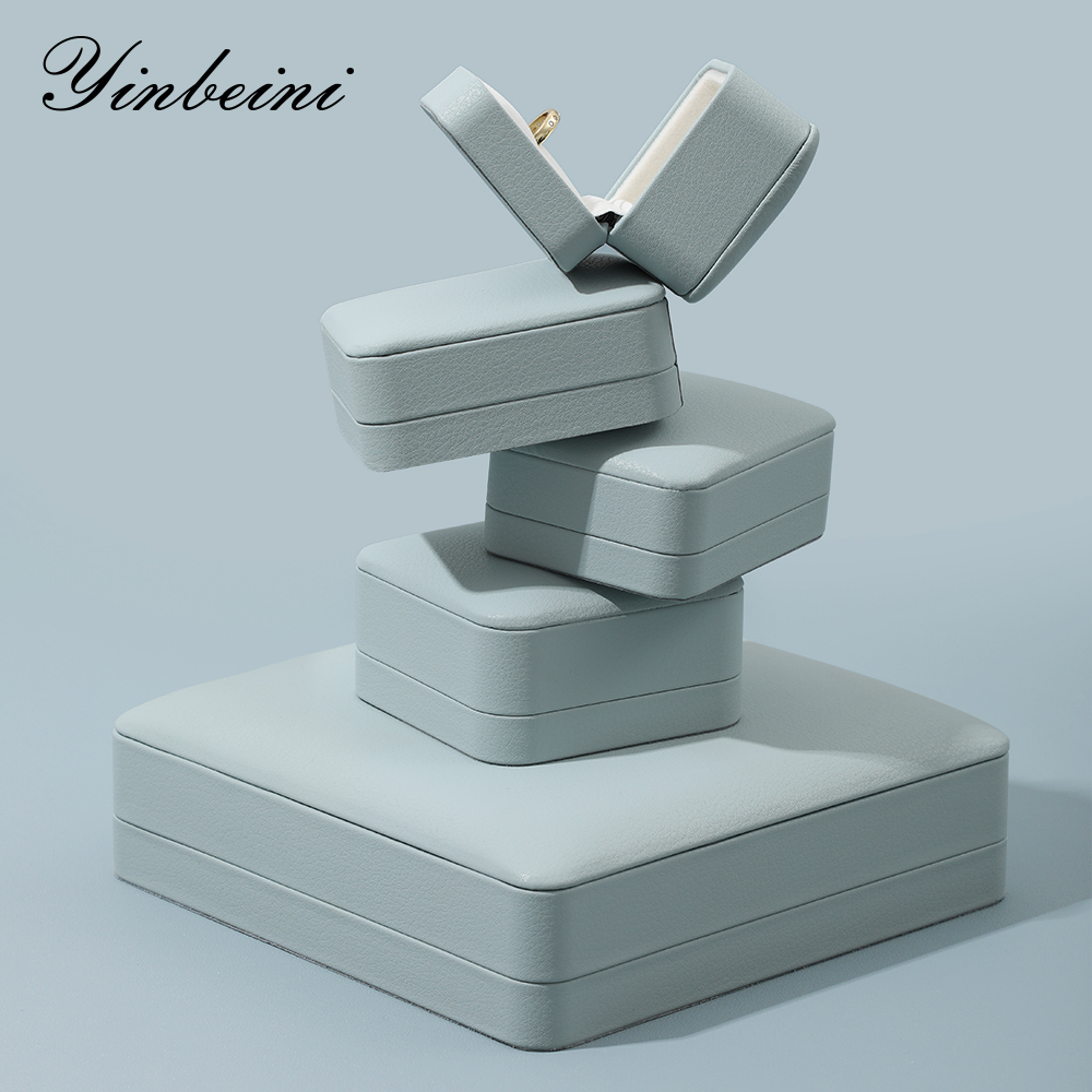 Yinbeini Wedding Ring Box Bracelet Box Long Necklace Earrings Storage Box PU Leather Jewelry Display Organizer Gift Proposal Box H002