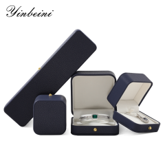 yinbeini PU Leather Bracelet Long Necklace Storage Box Engagement Proposal Wedding Ring Display Box Long Chain Jewelry Organizer H008