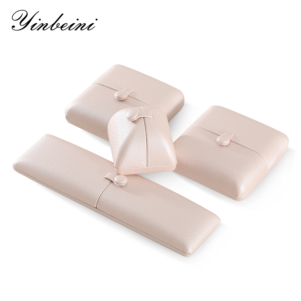 Yinbeini PU Leather Double-Opening Snap Clasp Ring Box Earring Storage Box Proposal Engagement Gift Box Jewelry Organizer Box H020