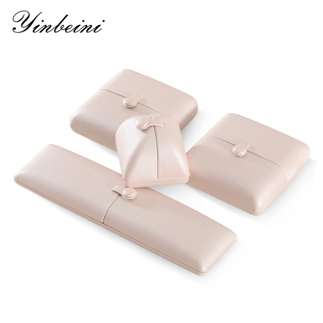 Yinbeini PU Leather Double-Opening Snap Clasp Ring Box Earring Storage Box Proposal Engagement Gift Box Jewelry Organizer Box H020