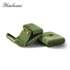Yinbeini Necklace Earrings Storage Velvet Jewelry Display Box Double-Opening Snap Closure Wedding Ring Box H027