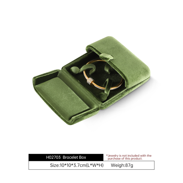 Yinbeini Necklace Earrings Storage Velvet Jewelry Display Box Double-Opening Snap Closure Wedding Ring Box H027