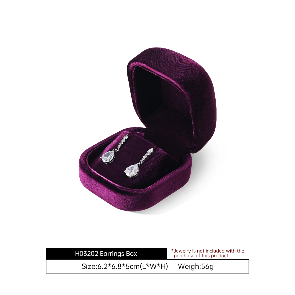 Yinbeini Velvet Jewelry Box Ring Earring Necklace Bracelet Storage Box Pendant Display Box H036