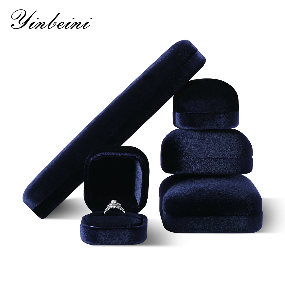 Yinbeini Velvet Jewelry Box Ring Earring Necklace Bracelet Storage Box Pendant Display Box H036