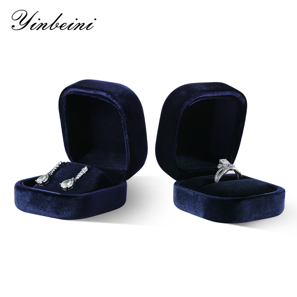 Yinbeini Velvet Jewelry Box Ring Earring Necklace Bracelet Storage Box Pendant Display Box H036